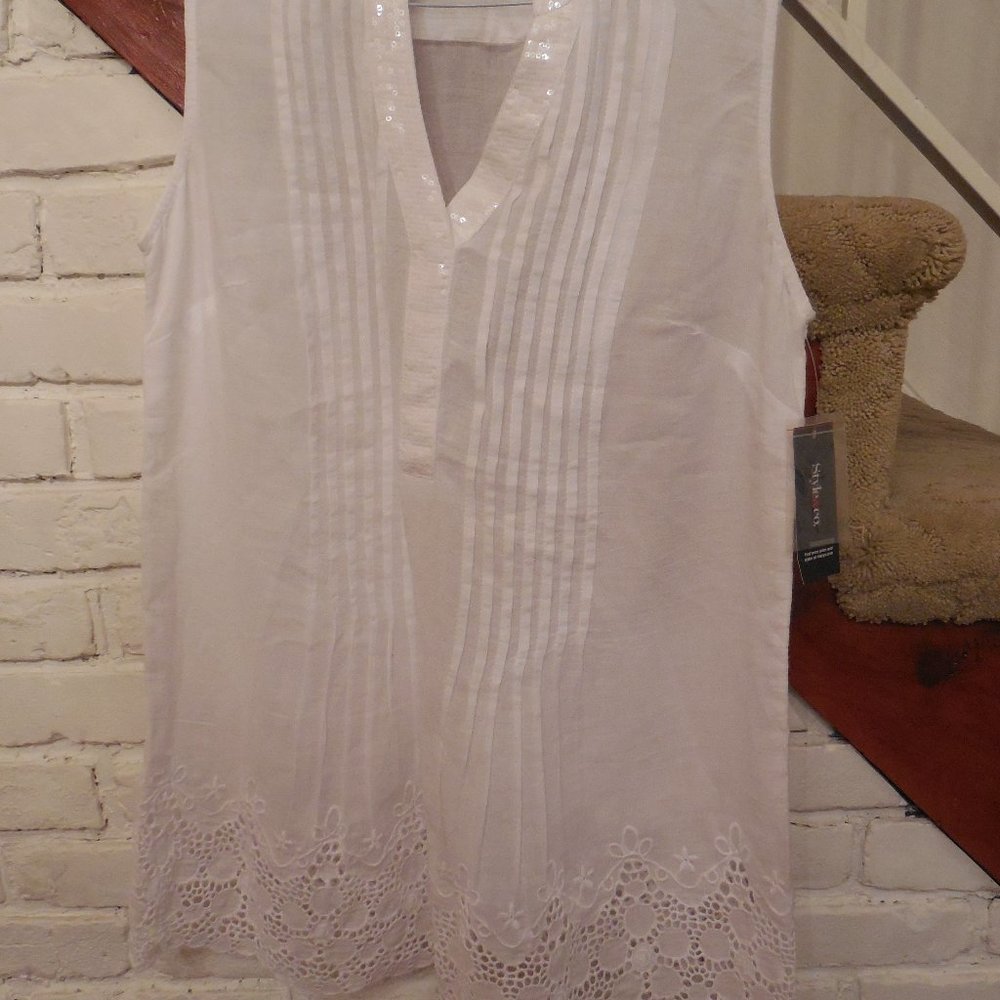 Style & Co White Tunic Top